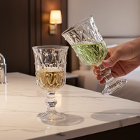 Verre à vin rouge sans anse ni couvercle, style français, gaufré et perlé, haute valeur esthétique, pour usage domestique