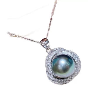 Collares Versátiles con Cuentas Doradas de 9-10 mm, Colgante de Moda AK Impecable, Cadena de Perlas Pequeñas de 4-3 mm, Ajustable de 3 cm, Plata de Ley S925 Natural - Product Image 5