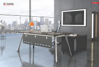Bureau de direction de luxe moderne, table de travail exécutive, mobilier de bureau à domicile, grand bureau de patron, table de bureau avec structure métallique