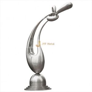 ประติมากรรมรูปทรงเกลียว M111 304 ทำจากสแตนเลสสะท้อนแสง ดีไซน์แบบอาร์ตเดโค ทนทานอเนกประสงค์ กันน้ำ ติดตั้งบนพื้น สำหรับใช้งานสาธารณะ - Product Image 3