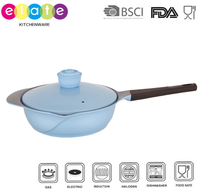 Ensemble de casseroles et poêles de qualité supérieure en aluminium moulé, design floral, revêtement antiadhésif, 4 pièces, compatible induction