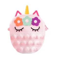 Túi Ziplock Có Thể Tái Sử Dụng Đồ Chơi Pop Silicone Trẻ Em Unicorn Ba Lô Trường Học Fidget Unicorn Túi