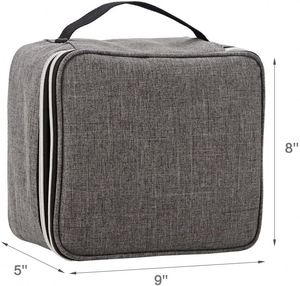Organisateur de vernis à ongles double couche, capacité de 30 flacons, sac de rangement pour outils de manucure et pédicure, gris - Product Image 1
