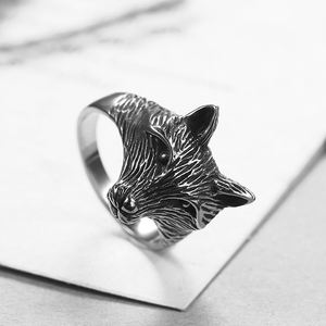 Anello Vintage in Acciaio Inox con Testa di Lupo Vichingo Personalizzabile per Uomo <span class=keywords><strong>e</strong></span> <span class=keywords><strong>Donna</strong></span> - Product Image 3
