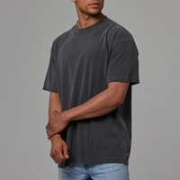 Kaos Mock Neck Pria Oversized Relaxed Fit 100% Katun Jersey Tebal Kaos Custom Logo Longgar Streetwear untuk Pria