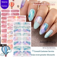 Films de vernis à ongles 16 doigts prêts à l'emploi pour la vente en gros transfrontalière, motif marbre, personnalisables, multi-styles, autocollants populaires en Europe