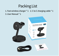 Support de Charge Magnétique en Gros pour Téléphone Portable, Station de Charge Rapide Type C 15W, Support de Chargeur Personnalisé 3-en-1 avec Logo pour iPhone 15