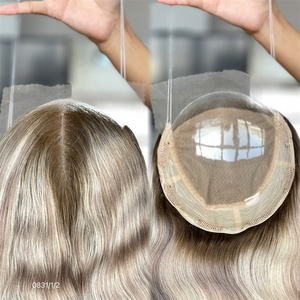 2025 cheveux timides vente chaude 5.0 noeud unique dentelle avant 8*8 Topper cheveux humains avec délié pré-plumé - Product Image 6