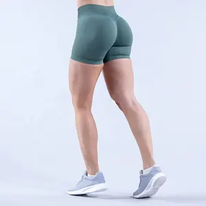 Fashion Gym Apparel Quick Dry Compression Push Up Yoga Fitness Wear Custom Seamless Sports Workout Running Shorts For Women
