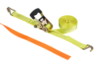 Sangles d'arrimage à cliquet personnalisées en polyester de 1,5 pouce avec poignée large en caoutchouc et crochet pivotant, capacité de charge de 1000 daN