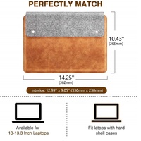MoKo — pochette de protection en cuir PU pour ordinateur portable, housse pour MacBook Air 13 "/MacBook Pro 13", 13.3 pouces