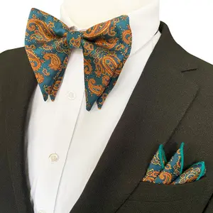 Wholesale New Unisex Fashion Horn Bow Tie Square Scarf 2-stück Banquet Bow Tie Set
