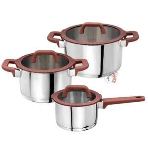 Nhà sản xuất châu âu Đồ dùng nhà bếp nấu Wares không dính Cookware thép không gỉ nhà bếp Cooking Pot Set