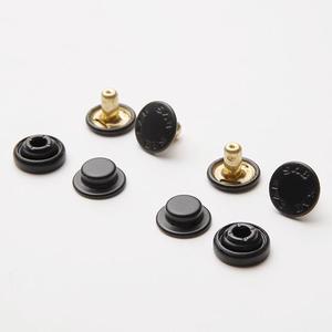 Boutons métalliques cachés en laiton noir texturé mat fantaisie, 4 parties, 10MM 11MM 13MM 14MM, pour vêtements - Product Image 1