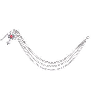 European American Fashion Multi Layer Shoe <b>Chain</b> Ruby Cross Pendant Hip Hop Cool Martin <b>Boot</b> Accessory Unisex - Product Image 5