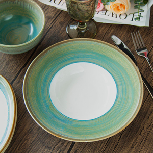 Unique Reactive Handcrafted Platos Juego Vajilla Assiettes En Porcelaine Nordic Platos Plato Juego de cerámica Vajilla para restaurante - Product Image 4