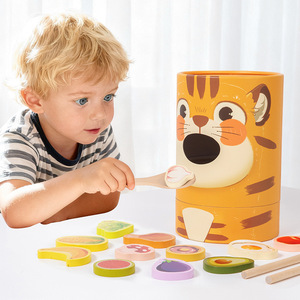 Cross-Border New Children's Educational Wood <b>Toys</b> Feeding Games Cognitive Kindergarten Fine Motion Logic Training for Kids - Product Image 2