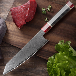 Cuchillo de carnicero de acero de Damasco de 8 pulgadas japonés clásico rebanador de cocina para verduras y frutas cuchillo de utilidad DIY OEM personalizable - Product Image 1