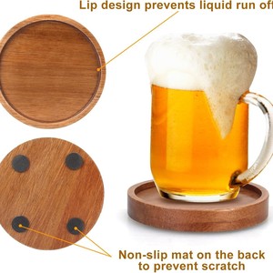Posavasos sencillo de madera maciza para el hogar, tapete aislante del calor para mesa de salón y comedor, base para taza de té, para mesa - Product Image 3