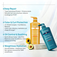 Sampo Keratin Perlindungan Warna Profesional Salon, Sampo Perawatan Berkilau Bernutrisi untuk Rambut yang Diwarnai, Label Pribadi