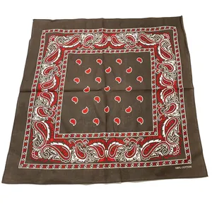 Premium quality custom organic cotton original paisley pattern square bandana scarf