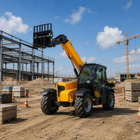 Chariot télescopique tout-terrain, chargeur télescopique compact, fonctionnement stable pour les travaux de construction en extérieur et les opérations agricoles