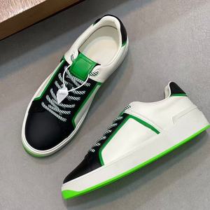 Zapatos Deportivos de Lujo de Moda de Temporada con Entresuela de Cuero Genuino, Color Azul y Negro en Contraste, Transpirables y Antideslizantes para Caminar - Product Image 5