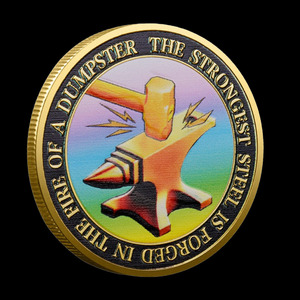 <span class=keywords><strong>Sto</strong></span> <span class=keywords><strong>bene</strong></span> monete placcate in oro acciaio martellante e secchio della spazzatura Blaze distintivo commemorativo medaglia in metallo artigianato - Product Image 6