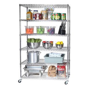 6-tier heavy-duty steel wire shelving unit, storage rack, extremely durable, NSF certified, with wheels, customizable - Product Image 1