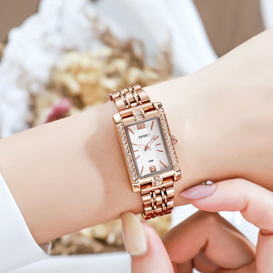 SKMEI 1690 Carré Cadran Quartz Mouvement En Acier Inoxydable <span class=keywords><strong>Bracelet</strong></span> Dames Montres pour Les Femmes - Product Image 6