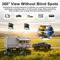 Sistem Pemantauan Kendaraan 4CH dengan Layar Quad 10.1 Inci, Monitor Keamanan Mobil, Kamera Cadangan Berkabel, dan 4 Kamera 1080P untuk Truk dan Bus