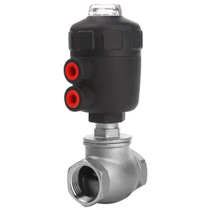 CQATMT Dryer Water Valve SUS304 Threaded Connection Cut-off Corrosion-resistant T-type Pneumatic Angle Seat Valve