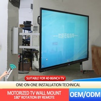 JGST Pengiriman Cepat Rak Dinding TV Elektrik Retractable Full Motion Flip Up Down Swivel Motorized Rotating untuk Ruang Tamu