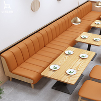 Canapé de restaurant en métal sur mesure, durable, écologique, usage commercial, rouge ST012