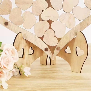 Décorations de mariage HOYE CRAFTS, cadre <span class=keywords><strong>en</strong></span> <span class=keywords><strong>bois</strong></span> <span class=keywords><strong>en</strong></span> forme de cœurs, livre d'or de mariage - Product Image 5