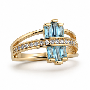 Anello con pietra blu, design classico e accessori alla moda per l'uso quotidiano. - Product Image 6