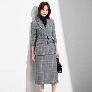 Plaid Suit Set For Women 2025 New Style High End Business Professional Two Piece Anti Wrinkle Woven Fabric Casual Suit - Product Image 2
