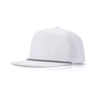 Gorra de Béisbol de Cinco Paneles Personalizada, de Secado Rápido, Impermeable, con Ventilación Perforada con Láser, Protección Solar, Visera Plana y Cordón Ajustable