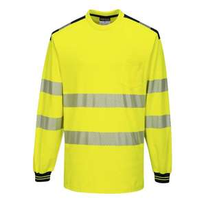 PORTWEST - T185YBRXL PW3 hi-vis <b>long</b> <b>sleeve</b> yellow/<b>black</b> <b>T</b>-<b>shirt</b> - EAN 5036108303847 HI-VIS WORKWEAR - Product Image 1