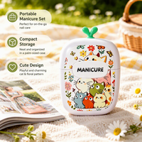 Kit d'outils professionnels de manucure pour nail art, personnalisable OEM/ODM, kit de soin des cuticules, ensemble de manucure mignon pour la maison, cadeau