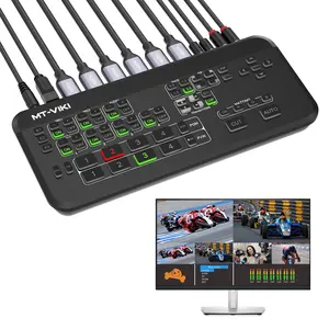 HDMI Video Mixer Switcher Live Streaming 4-Channel, MT-VIKI 4 Way Multi-View HDMI Video Switcher Broadcast Live Streaming