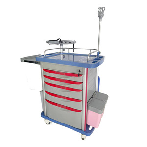 XIAQIAO Mobile Emergency Cart 5 Drawer ABS Aluminum Profile Multi Function Hospital <b>Trolley</b> - Product Image 2