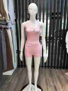 L801214 Ensemble Deux Pièces Personnalisé 2026 pour Femme, Haut Court Côtelé Moulant et Leggings Courts, Tenue de Détente d'Été Ensemble Short Cycliste - Product Image 6