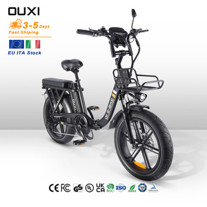 Vélo électrique pliable en stock en Italie, 20 pouces, alliage d'aluminium, moteur sans balais, assistance au pédalage, batterie amovible 48V 15Ah, vélo à pneus larges OUXI - Product Image 1