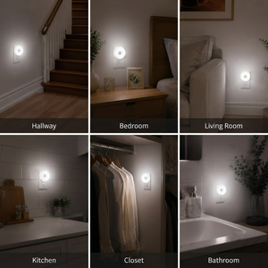 PIR <b>Motion</b> <b>Sensor</b> Night <b>Light</b> Plug-in <b>LED</b> Bedside Lamp Automatic On Off Energy Saving for Home Staircase - Product Image 2