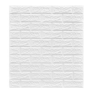 Papier peint en <span class=keywords><strong>brique</strong></span> 3D blanche, autocollants de fond à <span class=keywords><strong>effet</strong></span> texturé en fausse <span class=keywords><strong>brique</strong></span> pour la décoration murale - Product Image 4