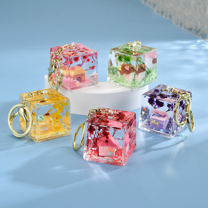 Internet Celebrity Quicksand Oil Bottle Cartoon Acrylic Keychain Qixi Festival Couple <b>Backpack</b> Accessories Car <b>Small</b> Gift - Product Image 3