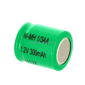 1/3AA 300mAh 1.2v Nickel Hydride flat top rechargeable battery NiMH cell for Solar light electric mopeds meters