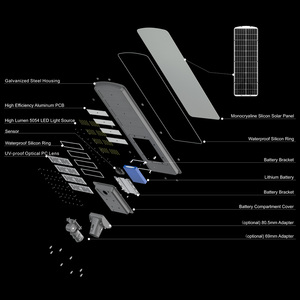 Lámpara Solar LED Moderna para Exteriores, Impermeable, con Control Remoto, Sensor de Luz, 100W 150W 200W, Iluminación para Jardín y Caminos - Product Image 3