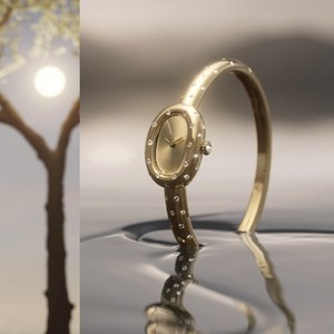 Nouvelle montre bracelet ovale pour femme <span class=keywords><strong>Kaja</strong></span> 2025, cadran de 37 mm, mouvement à quartz, résistante à l'eau, dorée avec accents de diamants 18 carats - Product Image 3